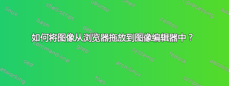 如何将图像从浏览器拖放到图像编辑器中？