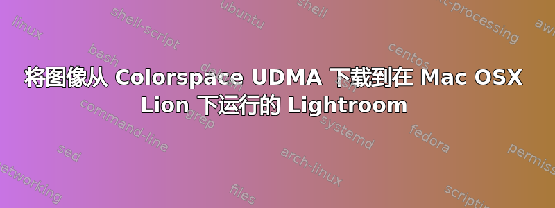 将图像从 Colorspace UDMA 下载到在 Mac OSX Lion 下运行的 Lightroom