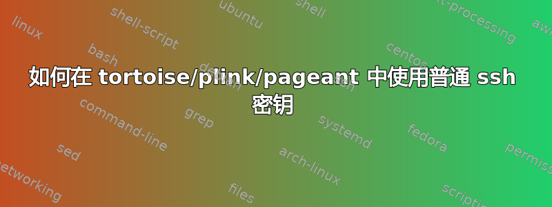 如何在 tortoise/plink/pageant 中使用普通 ssh 密钥