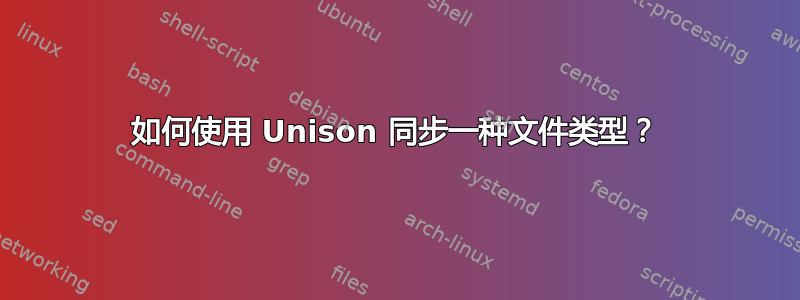 如何使用 Unison 同步一种文件类型？