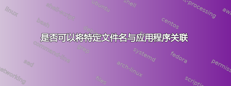 是否可以将特定文件名与应用程序关联