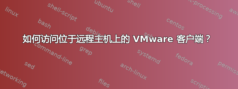 如何访问位于远程主机上的 VMware 客户端？