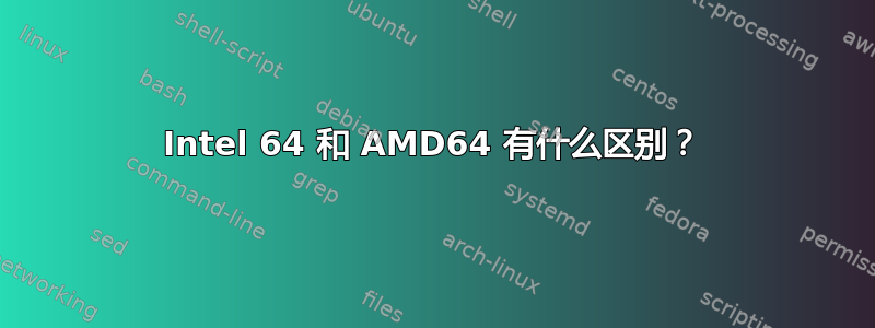 Intel 64 和 AMD64 有什么区别？