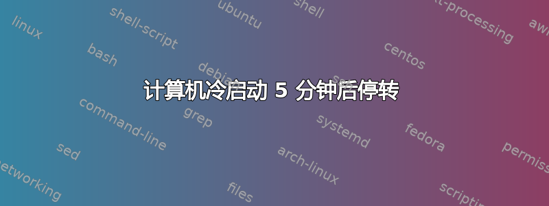 计算机冷启动 5 分钟后停转