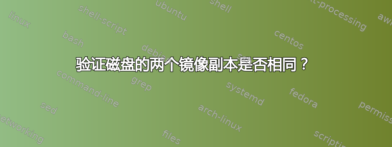 验证磁盘的两个镜像副本是否相同？