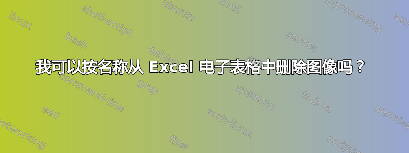 我可以按名称从 Excel 电子表格中删除图像吗？