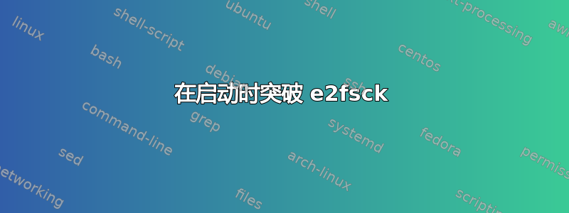 在启动时突破 e2fsck