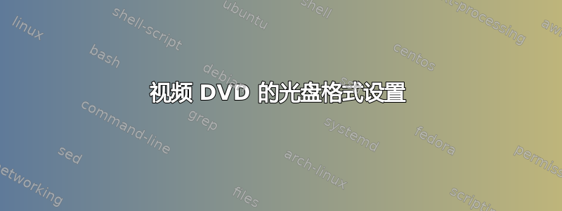 视频 DVD 的光盘格式设置