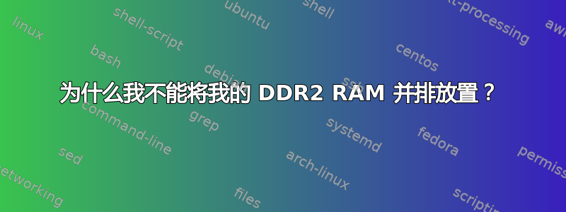 为什么我不能将我的 DDR2 RAM 并排放置？