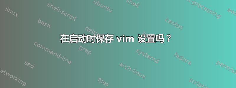 在启动时保存 vim 设置吗？