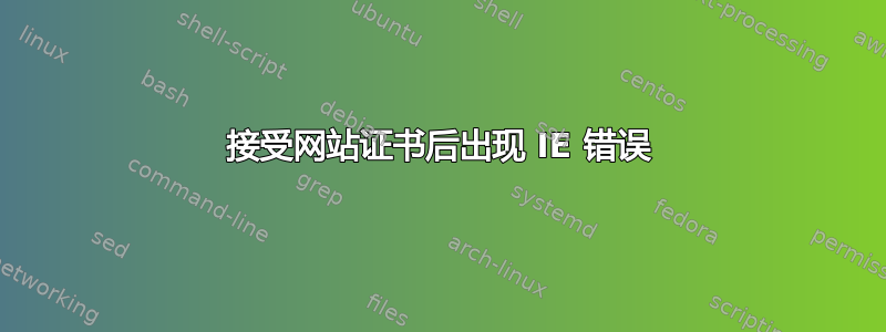 接受网站证书后出现 IE 错误