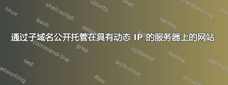 通过子域名公开托管在具有动态 IP 的服务器上的网站