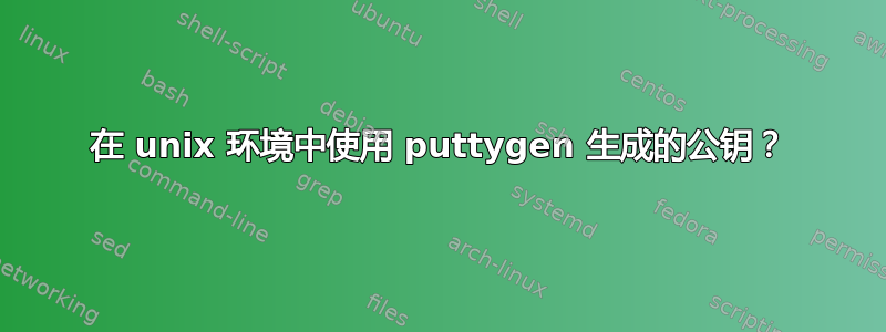 在 unix 环境中使用 puttygen 生成的公钥？