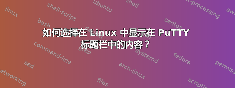 如何选择在 Linux 中显示在 PuTTY 标题栏中的内容？