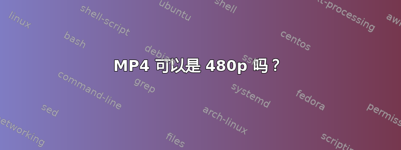 MP4 可以是 480p 吗？