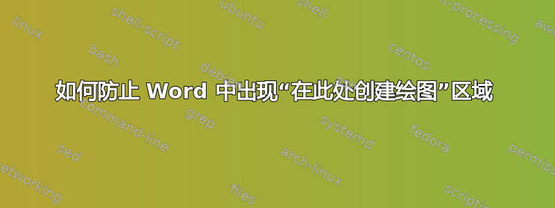 如何防止 Word 中出现“在此处创建绘图”区域