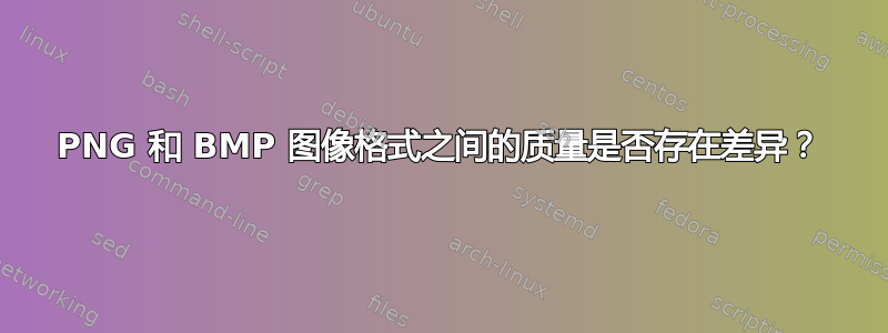 PNG 和 BMP 图像格式之间的质量是否存在差异？