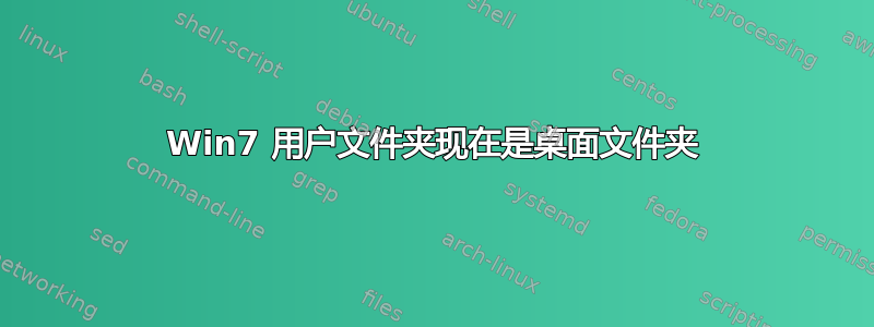 Win7 用户文件夹现在是桌面文件夹