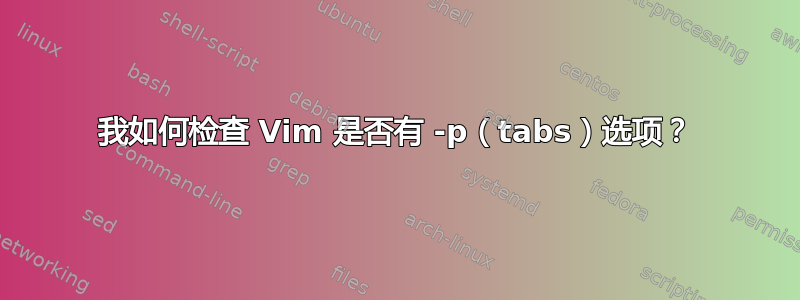 我如何检查 Vim 是否有 -p（tabs）选项？