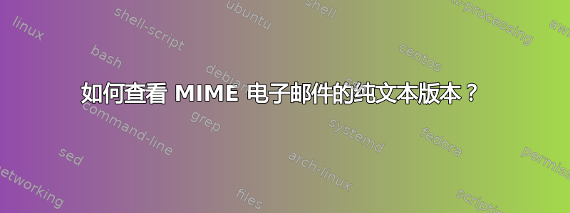 如何查看 MIME 电子邮件的纯文本版本？