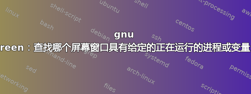 gnu screen：查找哪个屏幕窗口具有给定的正在运行的进程或变量？