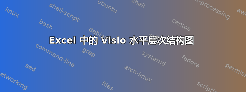 Excel 中的 Visio 水平层次结构图