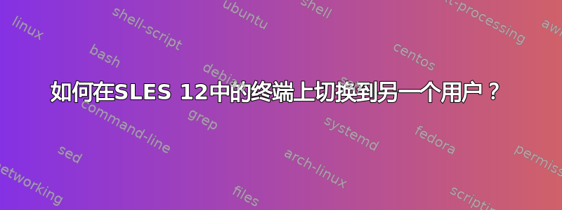 如何在SLES 12中的终端上切换到另一个用户？