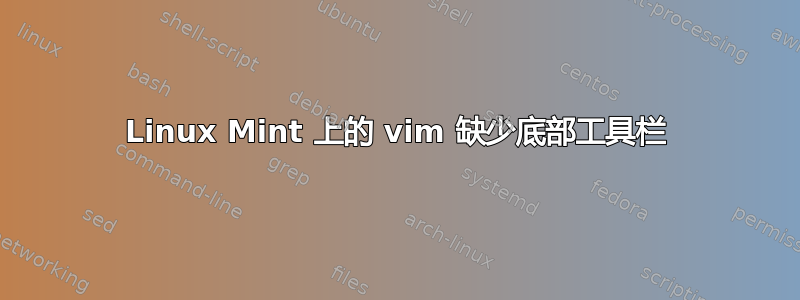 Linux Mint 上的 vim 缺少底部工具栏