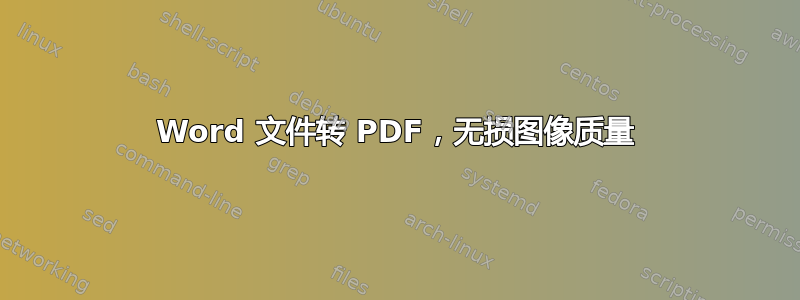 Word 文件转 PDF，无损图像质量