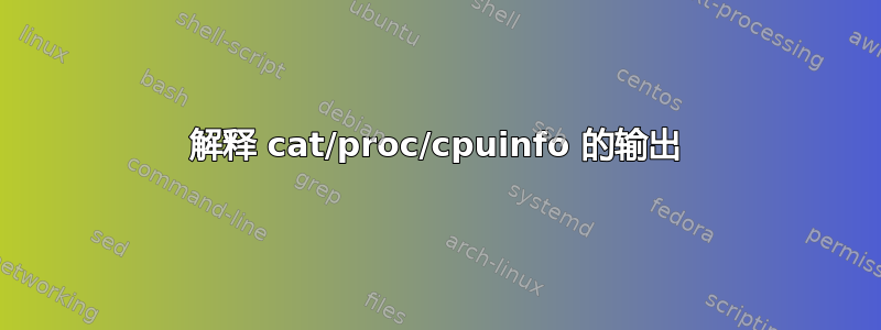 解释 cat/proc/cpuinfo 的输出