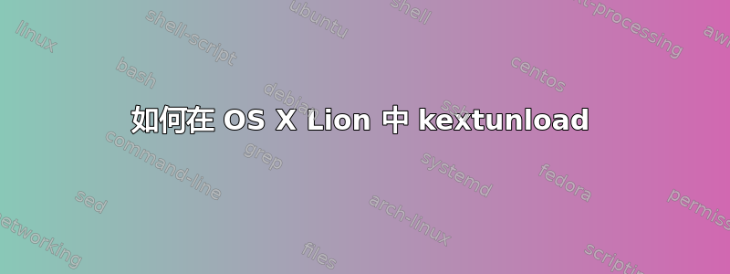 如何在 OS X Lion 中 kextunload