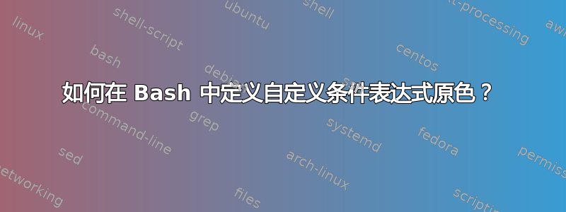 如何在 Bash 中定义自定义条件表达式原色？