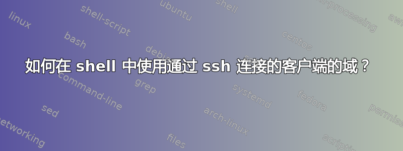 如何在 shell 中使用通过 ssh 连接的客户端的域？