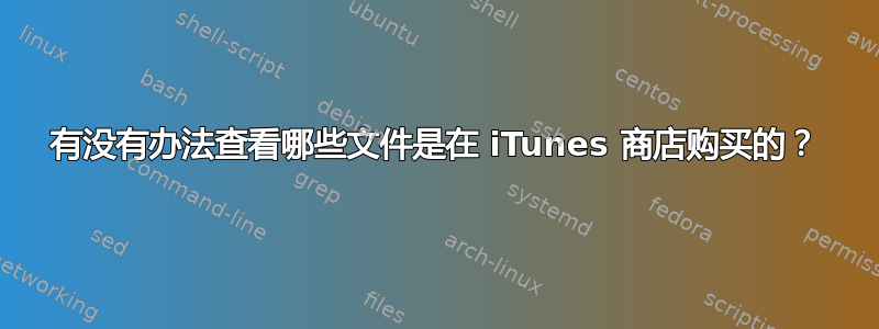 有没有办法查看哪些文件是在 iTunes 商店购买的？