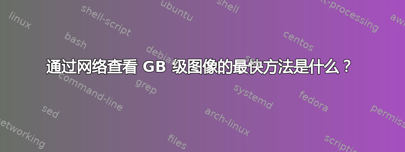 通过网络查看 GB 级图像的最快方法是什么？