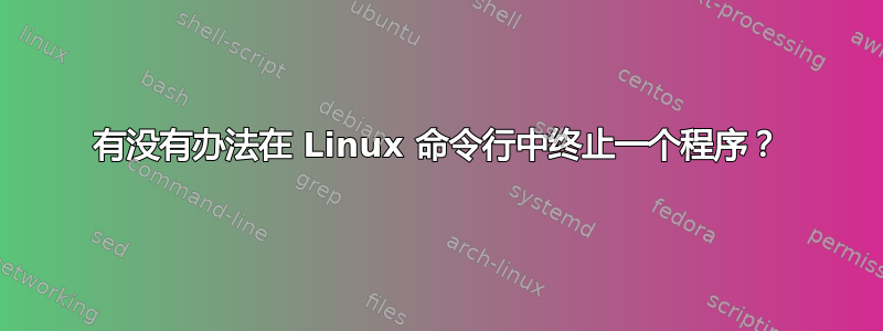 有没有办法在 Linux 命令行中终止一个程序？