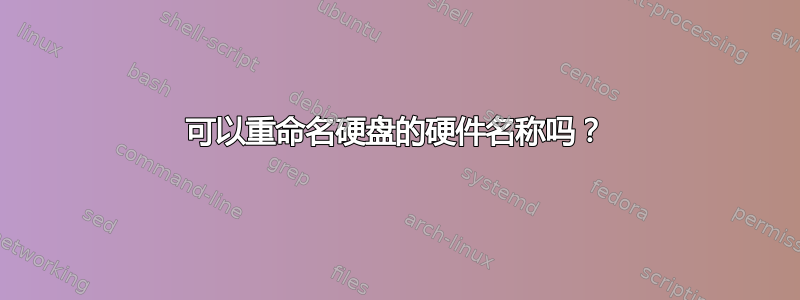 可以重命名硬盘的硬件名称吗？