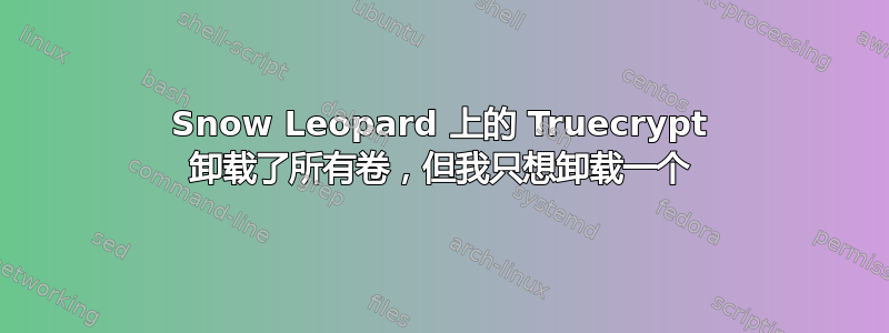 Snow Leopard 上的 Truecrypt 卸载了所有卷，但我只想卸载一个