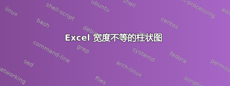 Excel 宽度不等的柱状图