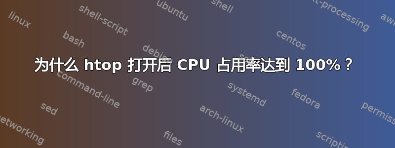 为什么 htop 打开后 CPU 占用率达到 100%？