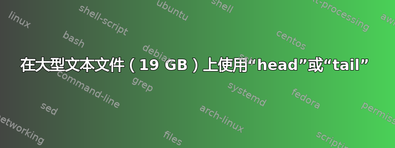 在大型文本文件（19 GB）上使用“head”或“tail”