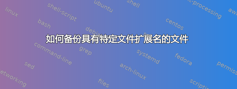 如何备份具有特定文件扩展名的文件