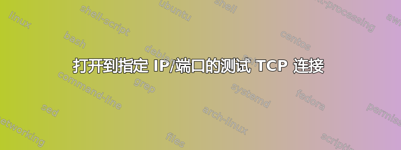 打开到指定 IP/端口的测试 TCP 连接