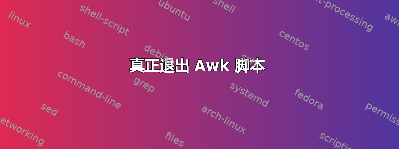 真正退出 Awk 脚本