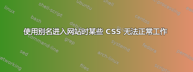 使用别名进入网站时某些 CSS 无法正常工作