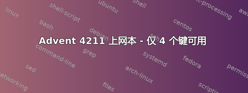 Advent 4211 上网本 - 仅 4 个键可用