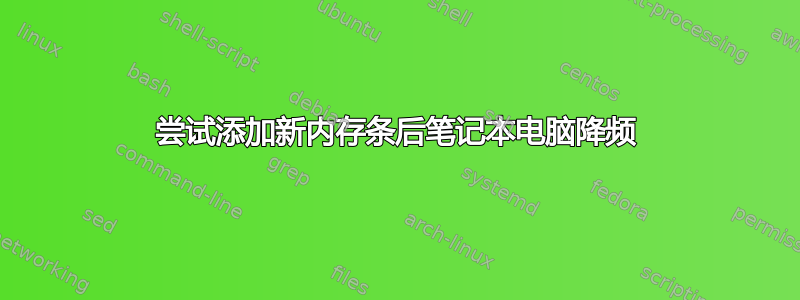 尝试添加新内存条后笔记本电脑降频