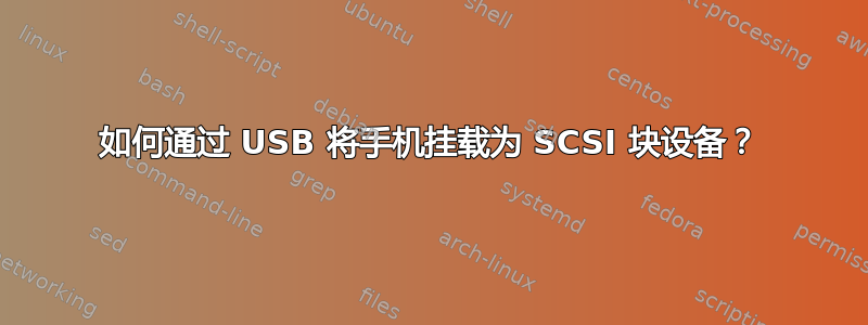 如何通过 USB 将手机挂载为 SCSI 块设备？