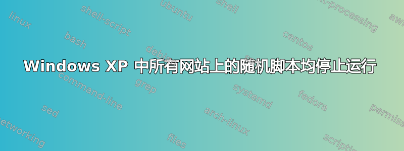 Windows XP 中所有网站上的随机脚本均停止运行