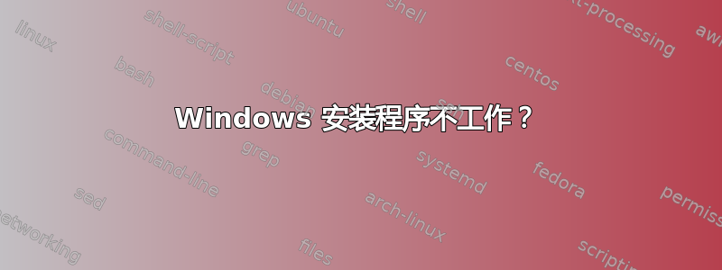 Windows 安装程序不工作？